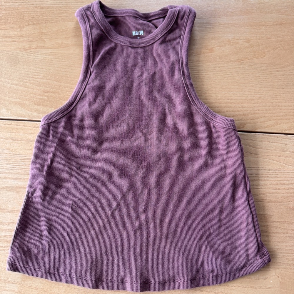 Maeve Anthropologie Ribbed‎ Tank Top Womens Medium Purple Stretch Minimalist